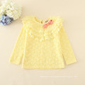 long sleeve t-shirts mint colour warm clothes winter undershirts gilrs baby lace appliqued T-shirts wholesale retail price